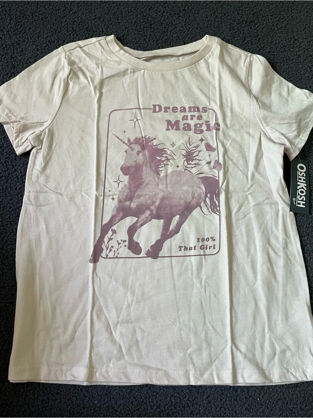 OshKosh B'gosh Tee with Mauve Unicorn Graphic
